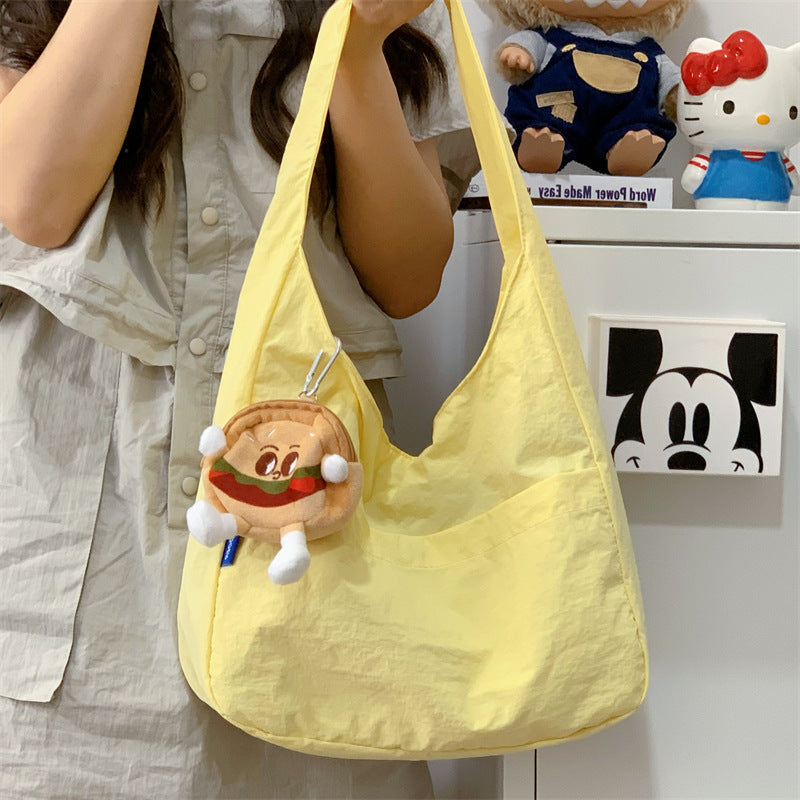Summer New Tote Bag Relaxation for Girls Simple Ice Cream Dopamine Shoulder Bag Large Capacity Underarm Bag
