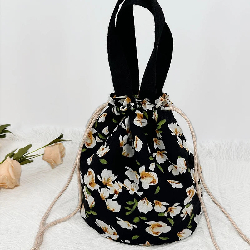 Floral Print Canvas Reusable Grocery Tote Bag Fenale Shoulder Handbag Crafts Shopping Bags Gifts for Women Birthday Christmas
