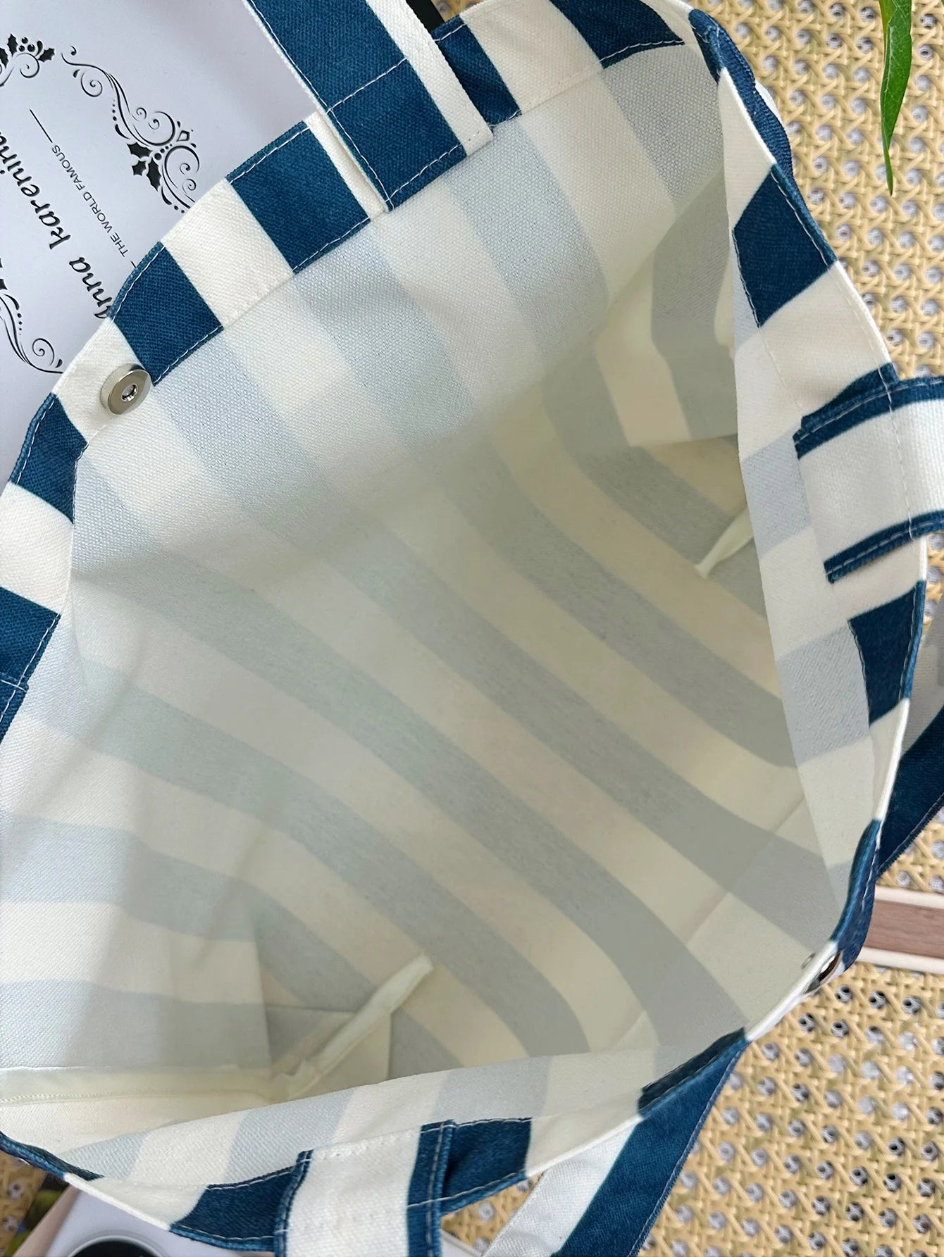 Striped Print Canvas Reusable Grocery Tote Bag Fenale Shoulder Handbag Crafts Shopping Bags Gifts for Women Birthday Christmas