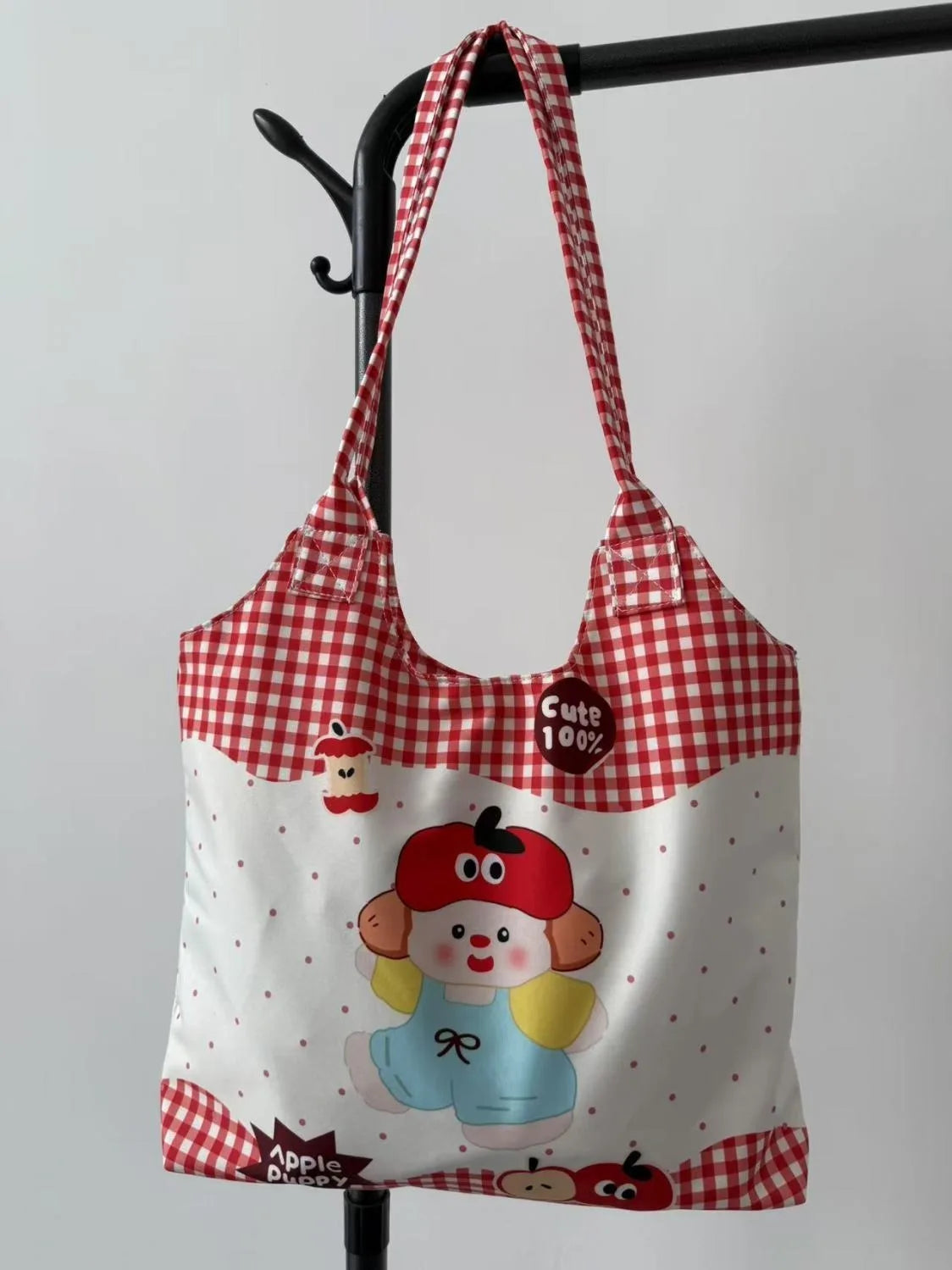 Cartoon Printed Cute Canvas Bag Fresh and Simple Japanese Style Versatile Shoulder Bag Cross-border Casual Commuting Student Bag