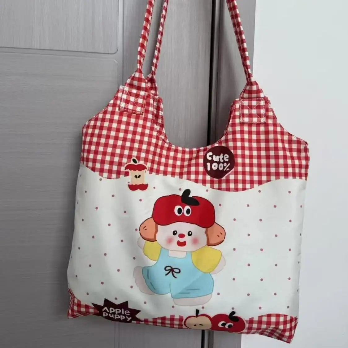 Cartoon Printed Cute Canvas Bag Fresh and Simple Japanese Style Versatile Shoulder Bag Cross-border Casual Commuting Student Bag