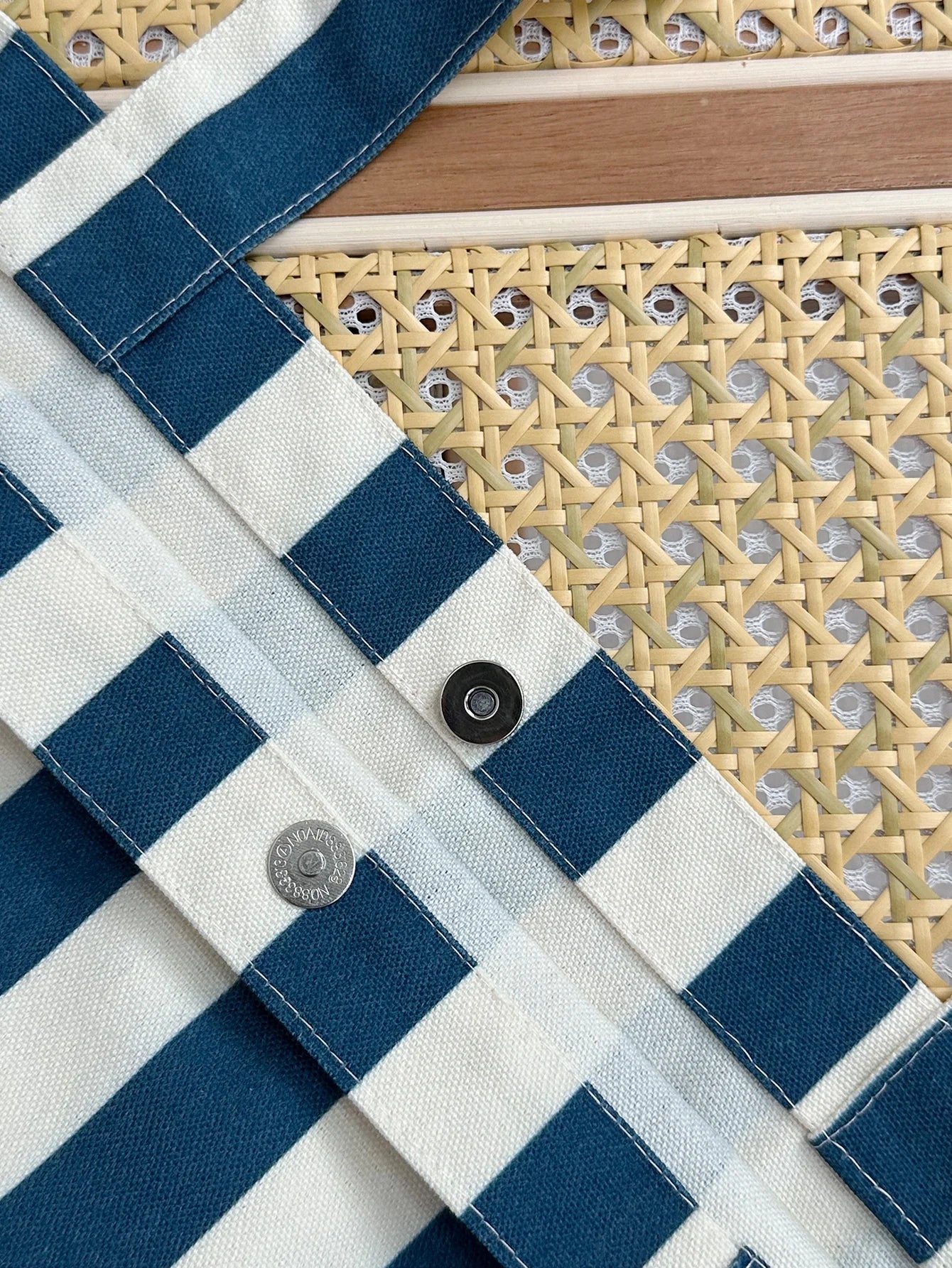 Striped Print Canvas Reusable Grocery Tote Bag Fenale Shoulder Handbag Crafts Shopping Bags Gifts for Women Birthday Christmas