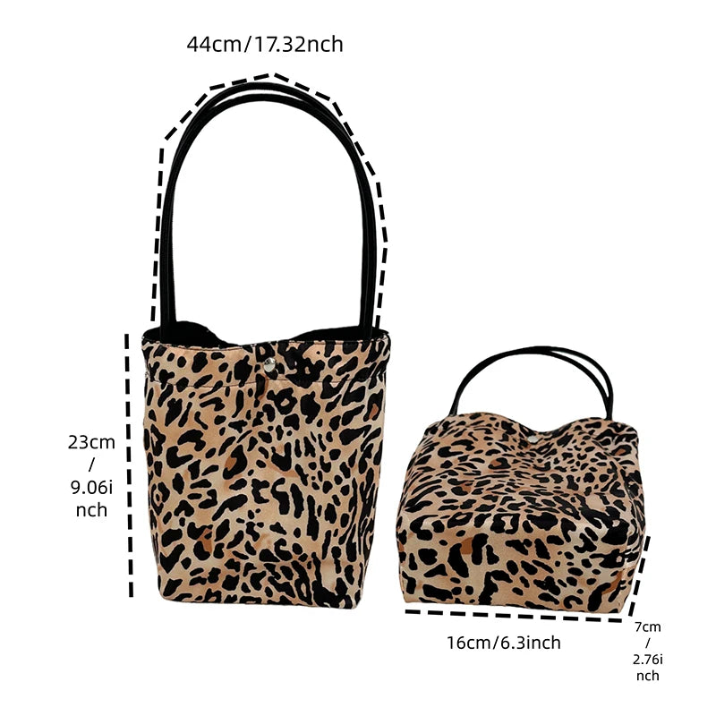 Leopard Print Canvas Reusable Grocery Tote Bags Women Shoulder Handbag Crafts Shopping Bags Gifts for Women Birthday Christmas