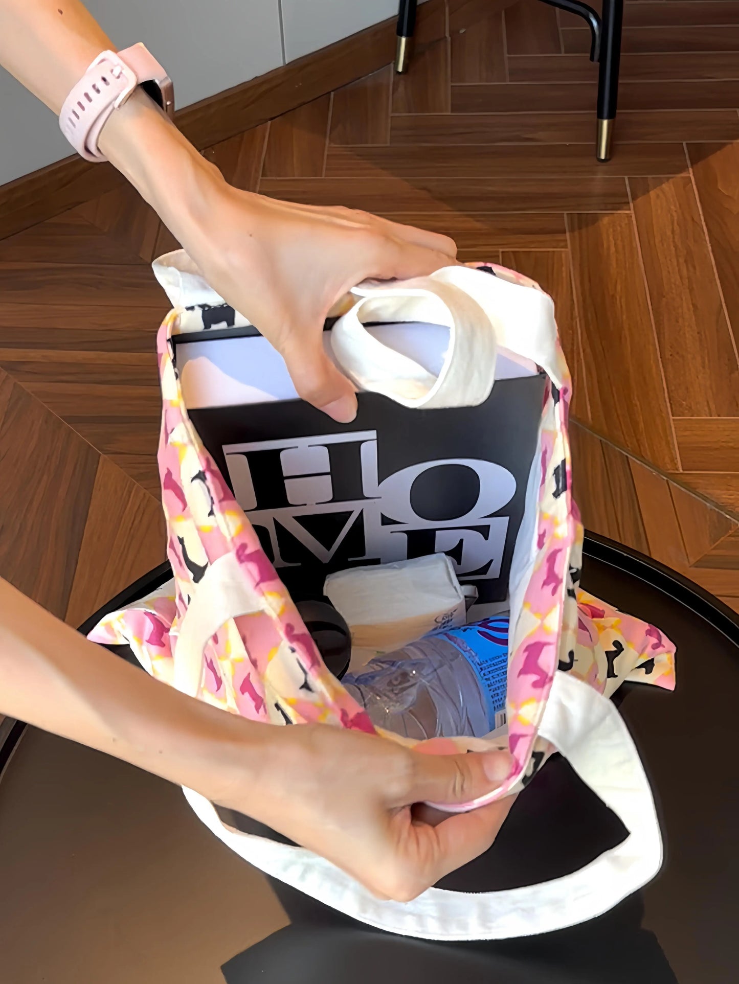 Horse Print Canvas Reusable Grocery Tote Bags Women Shoulder Handbag Crafts Shopping Bags Gifts for Women Birthday Christmas