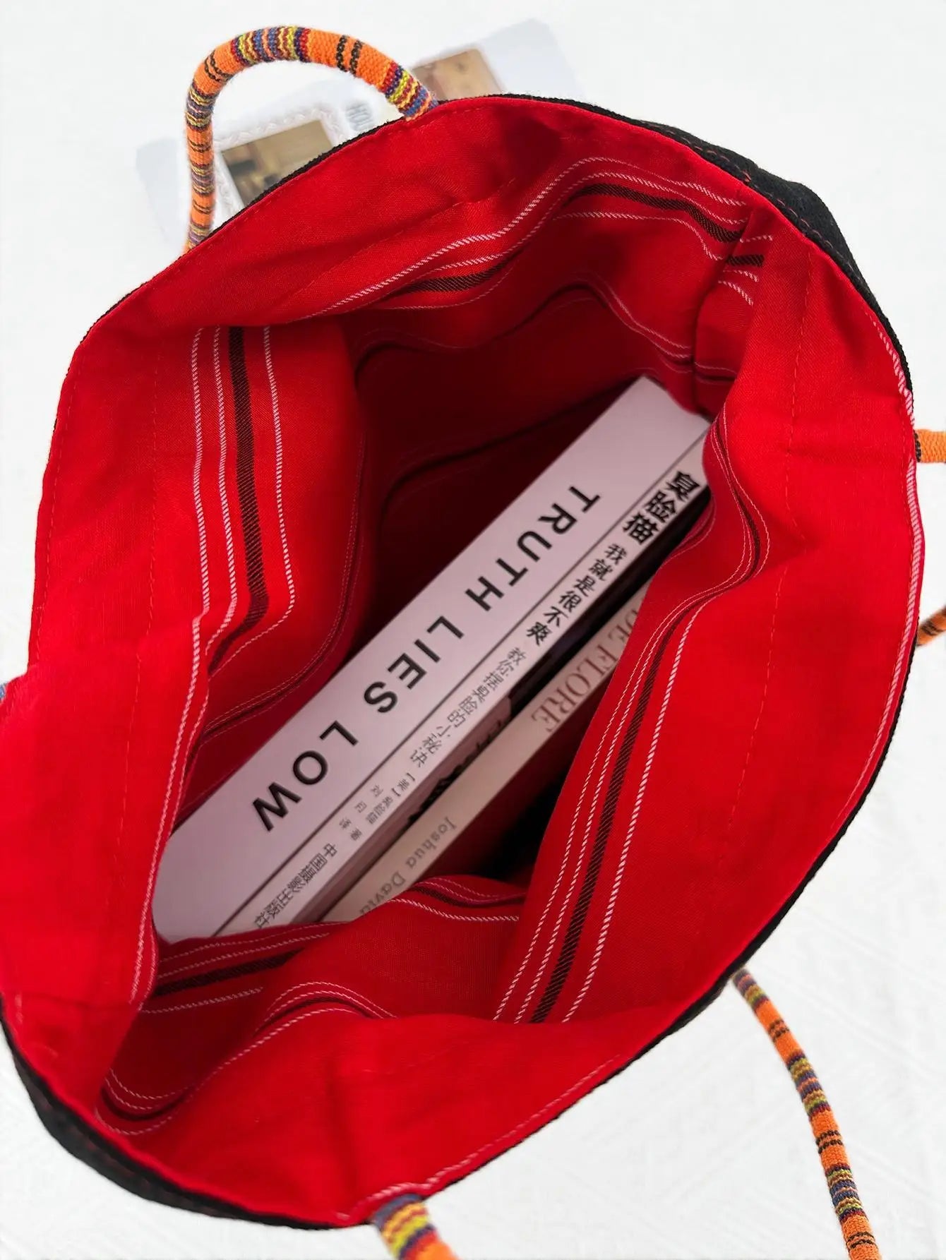 Striped Print Double Side Canvas Tote Bags Reusable Grocery Women Shoulder Shopping Handbag Gifts for Women Girls Birthday