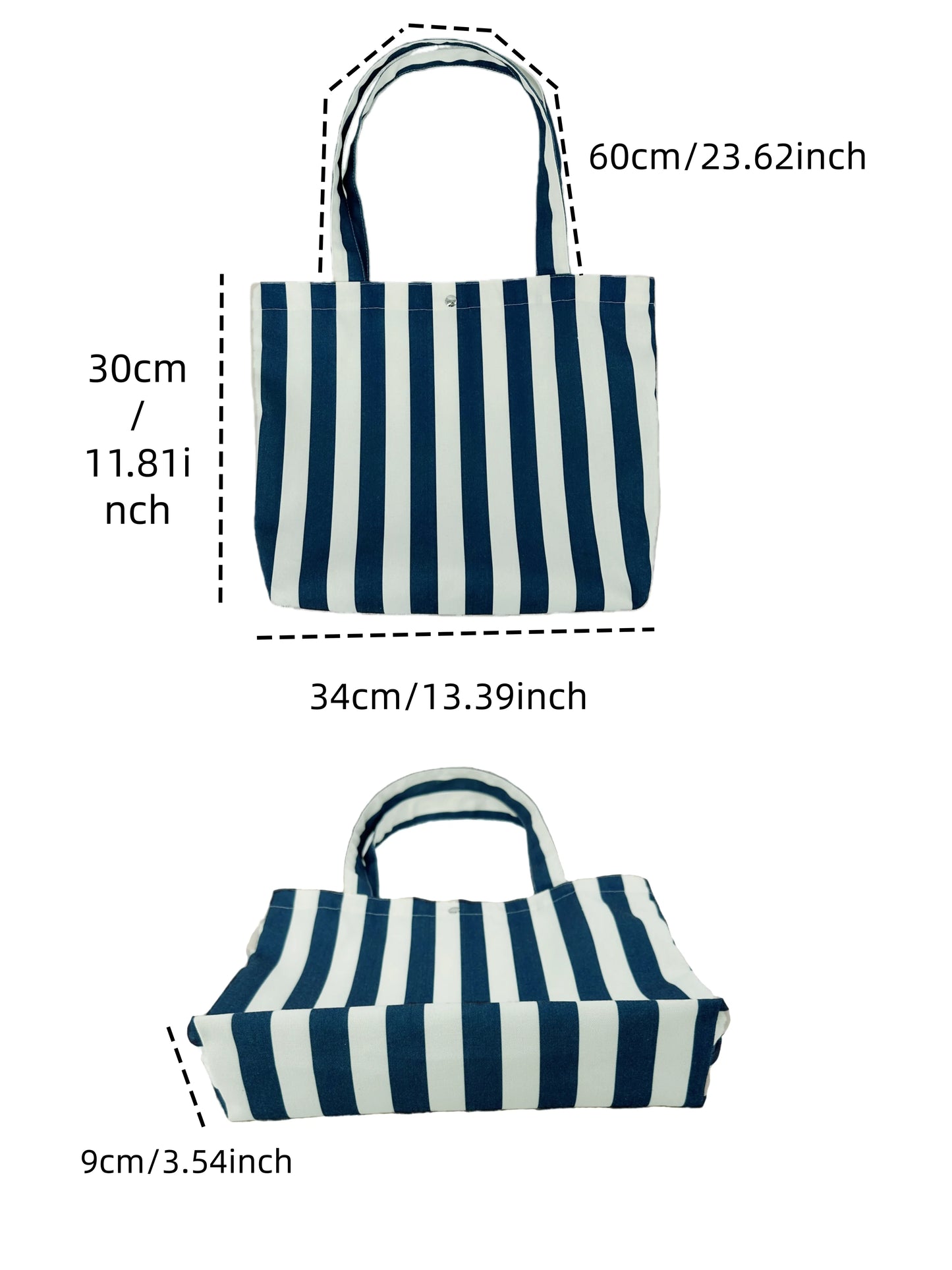 Striped Print Canvas Reusable Grocery Tote Bag Fenale Shoulder Handbag Crafts Shopping Bags Gifts for Women Birthday Christmas