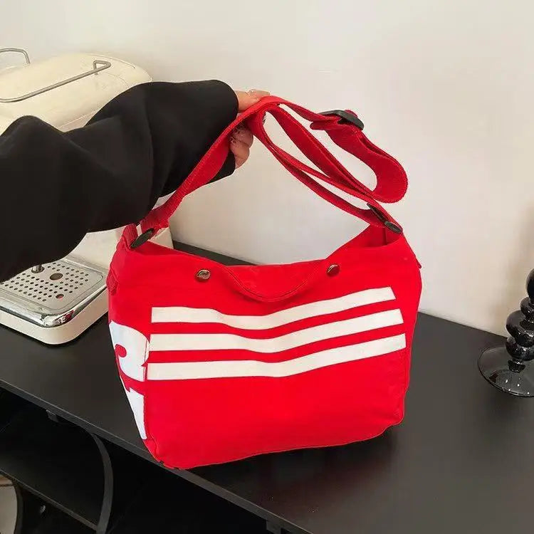 Striped Canvas Bag Women 2025 New Commuter Oxford Fabric Sports Dumpling Bag Casual Versatile Single-shoulder Crossbody Bag