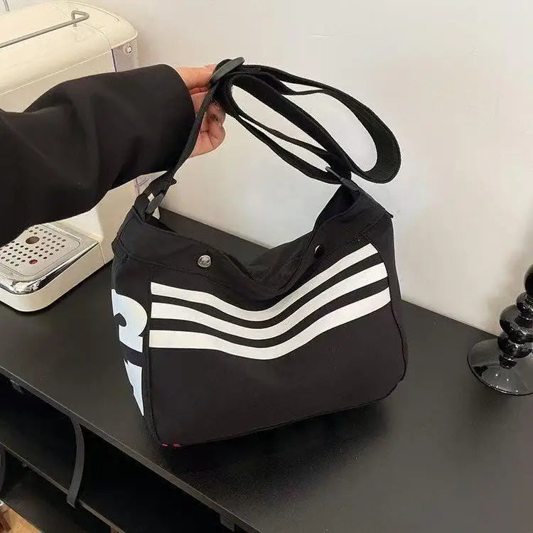 Striped Canvas Bag Women 2025 New Commuter Oxford Fabric Sports Dumpling Bag Casual Versatile Single-shoulder Crossbody Bag