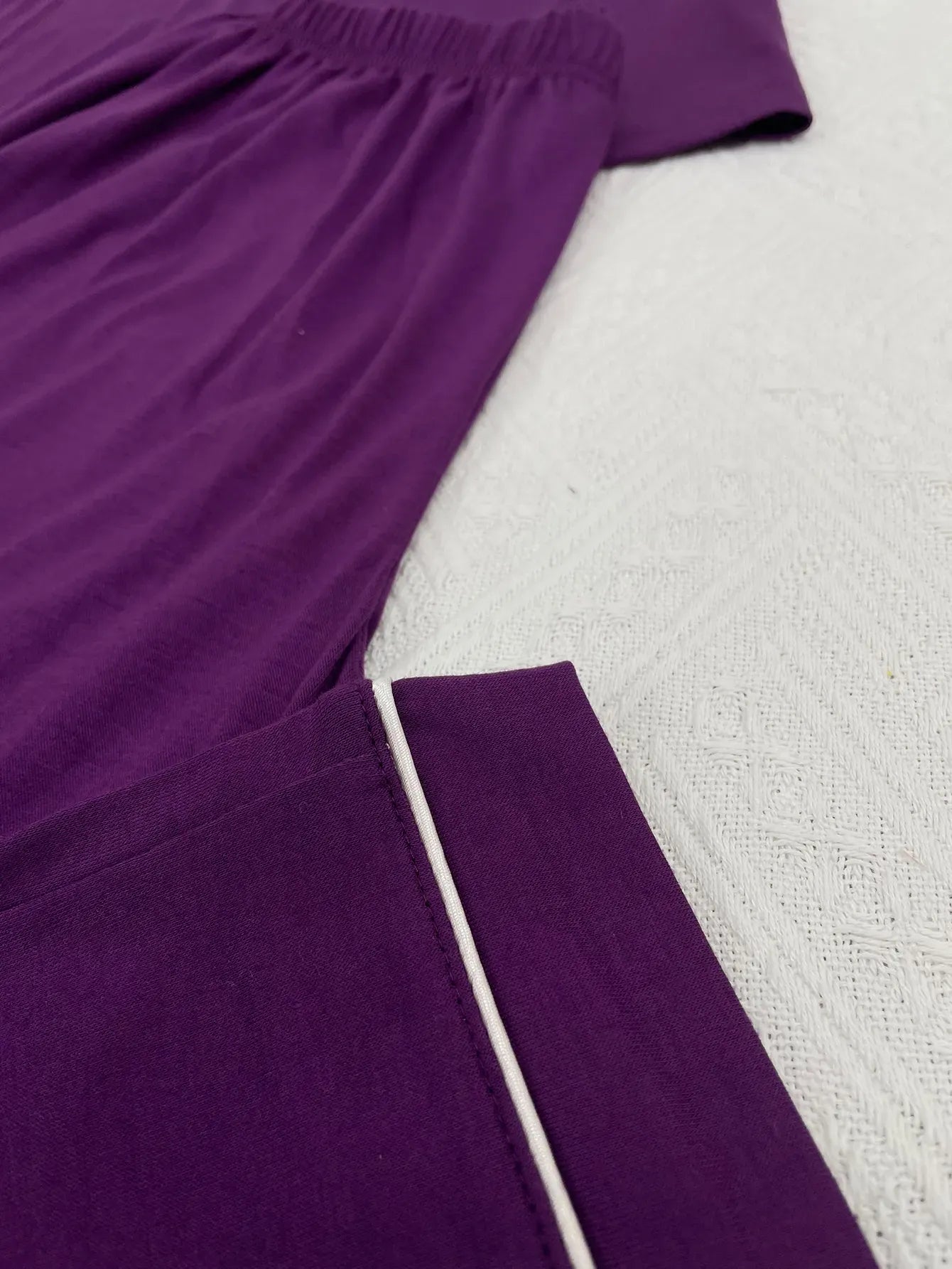 Solid Women Pajama Sets Short Sleeves Front Button Top & Full-Length Pants 2 Piece Letter Print Female Sleepwear Nightwear