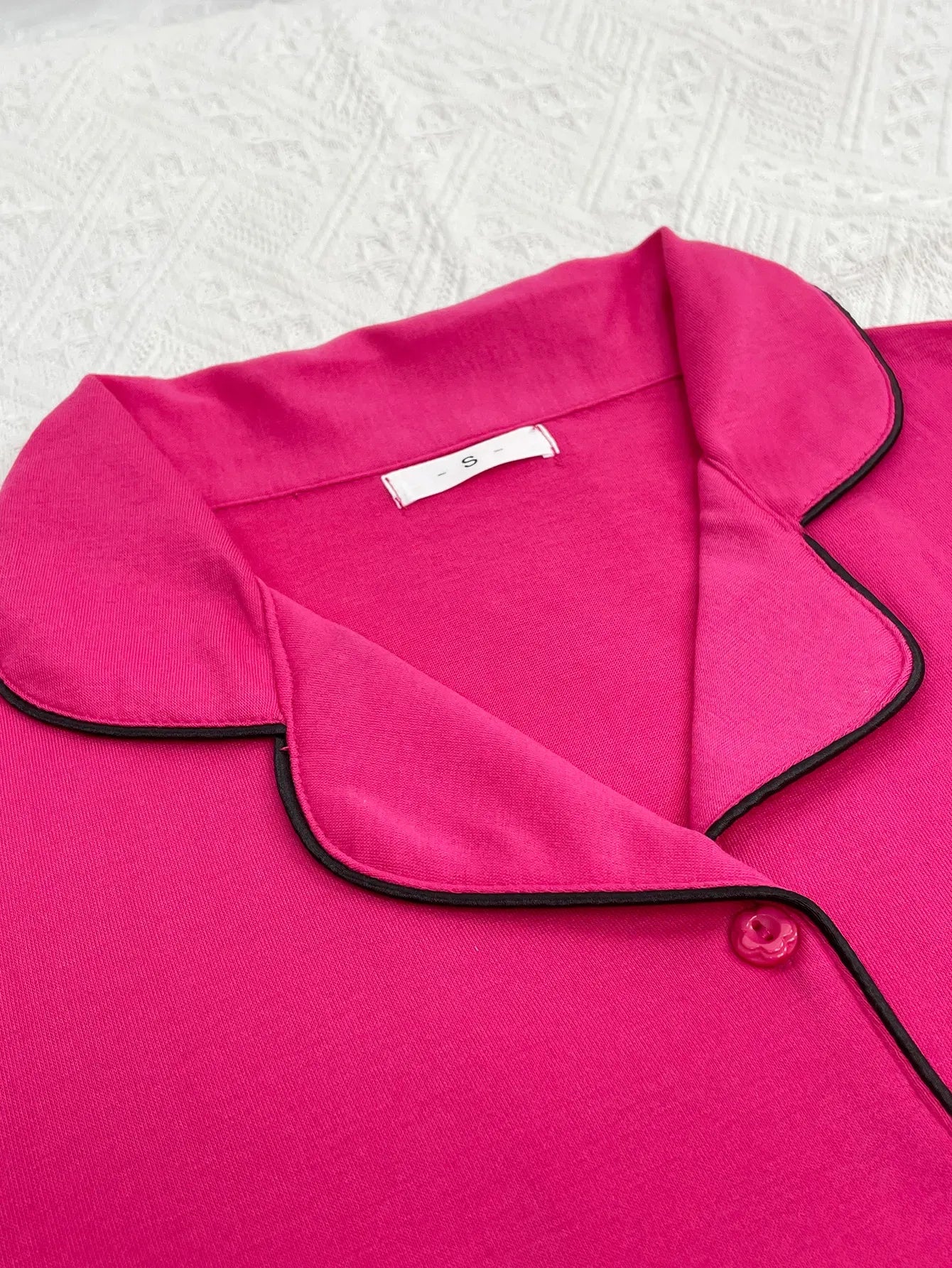 Solid Women Pajama Sets Short Sleeves Front Button Top & Full-Length Pants 2 Piece Letter Print Female Sleepwear Nightwear