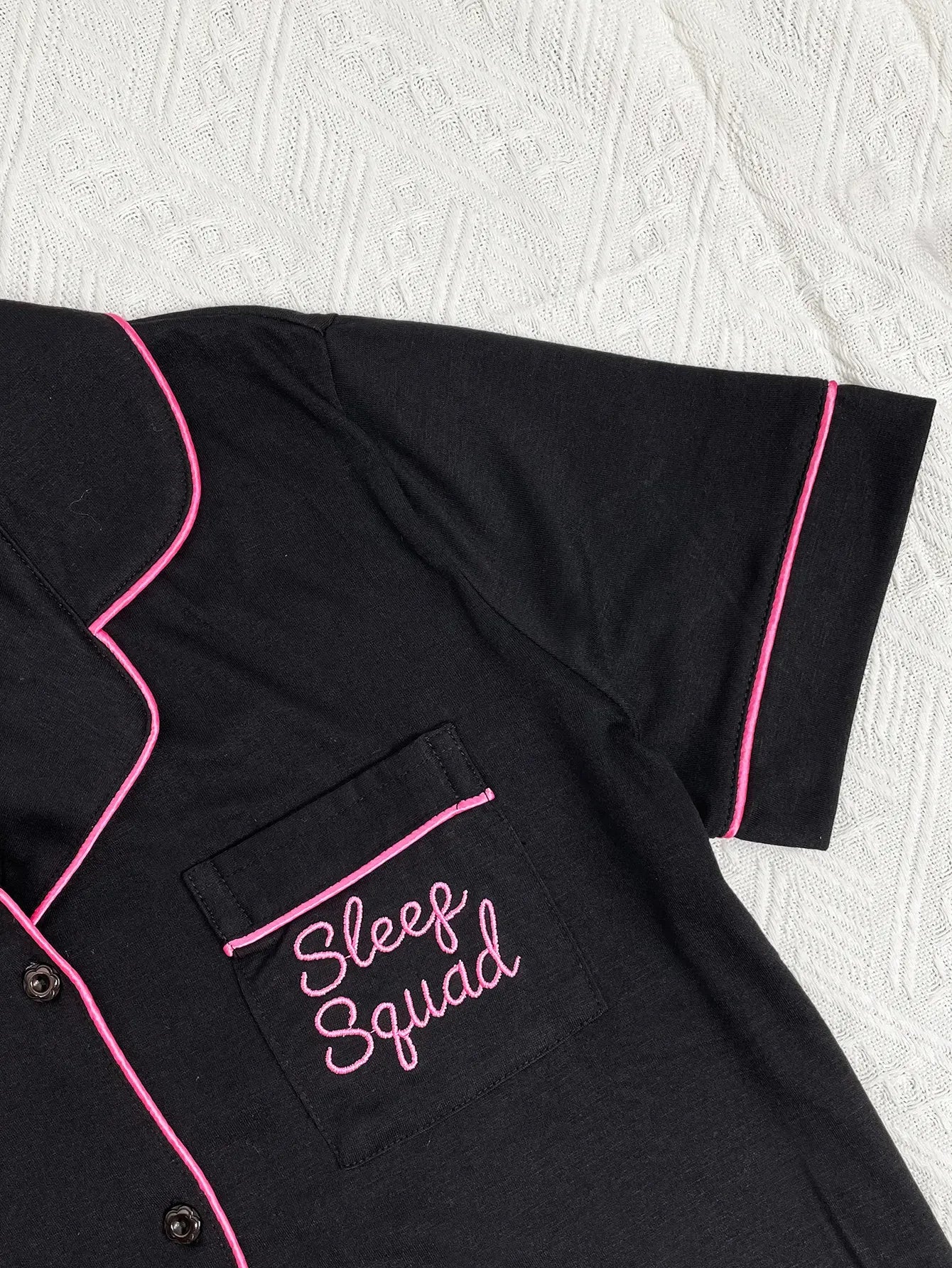 Summer Women's Pajamas Sets Short Sleeve Notched Collar Front Button Top & Elastic Waist Ruffle Shorts Loungewear Sleepwear