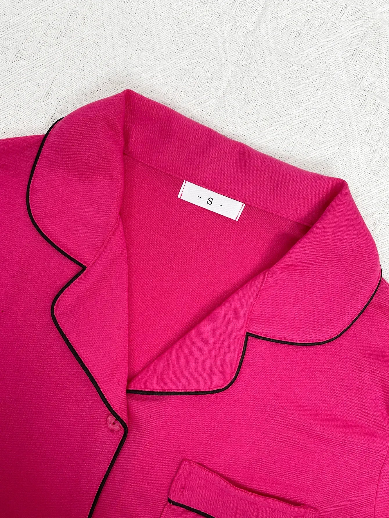 Summer Women's Pajamas Sets Short Sleeve Notched Collar Front Button Top & Elastic Waist Ruffle Shorts Loungewear Sleepwear