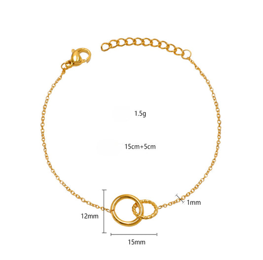 Gold Bracelet for Women Geometric Double-loop Bracelet Women's Jewelry